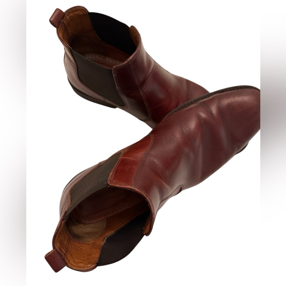 Johnston & Murphy Shoes Men’s Leather Chelsea Boots Oxblood/Burgundy Size 12M